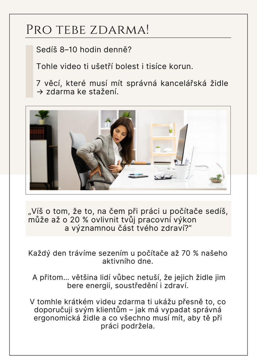 Náhled videa zdarma — 7 věcí, které musí mít správná kancelářská židle